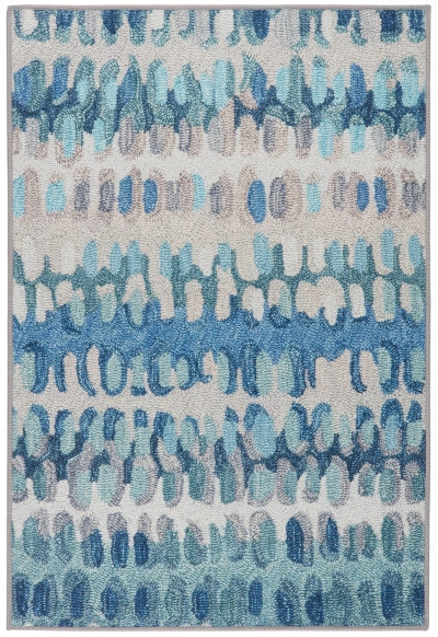 Paint Chip Blue Machine Washable Rug | Annie Selke