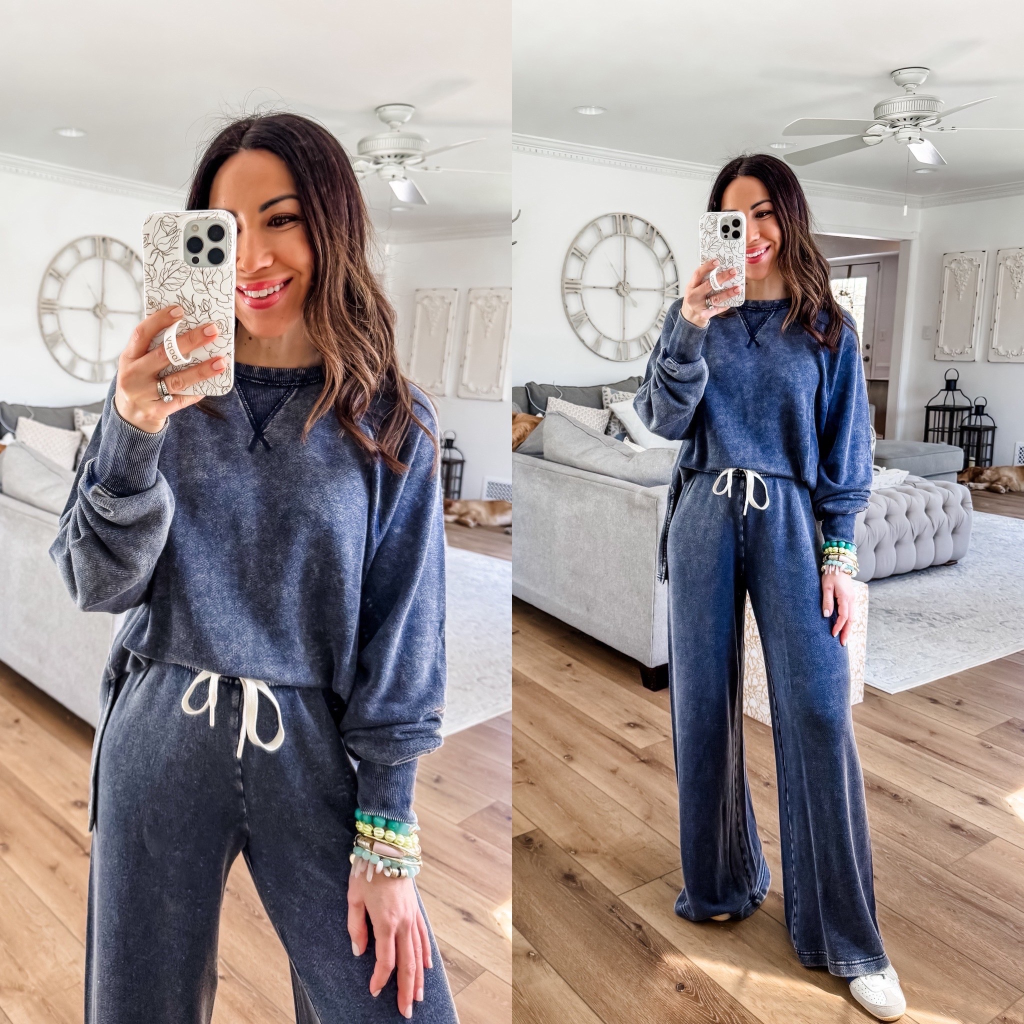 Small top . Small short, wide leg pants. Jewelry code houseofleo20

#LTKOver40 #LTKSaleAlert #LTKPetite