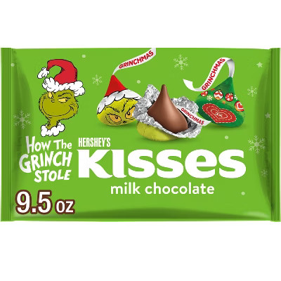HERSHEY'S Kisses Christmas Grinch Milk Chocolate Candy - 9.5oz | Target