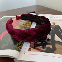 Velvet Braided Headband Burgundy Wine Red Chunky Plaited Hairband Wedding Bridesmaid Fascinator Hair Accessories Braid Plait | The Cezanne | Etsy (US)