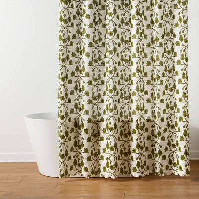 72"x72" Vine Cotton Shower Curtain Green - Threshold™ | Target