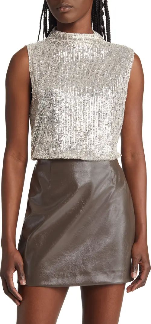 Sequin Mesh Sleeveless Top | Nordstrom