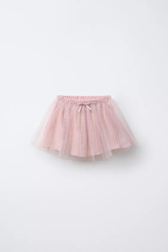 GLITTER TULLE SKIRT WITH BOW | Zara US