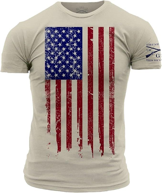 Grunt Style America Patriotic Flag Men’s Shirt | Amazon (US)