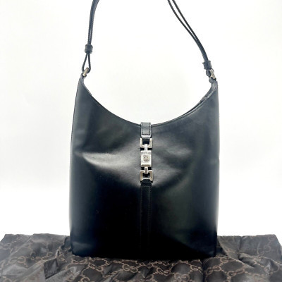 GUCCI Shoulder Bag Jackie Black Leather Vintage Auth  | eBay | eBay US