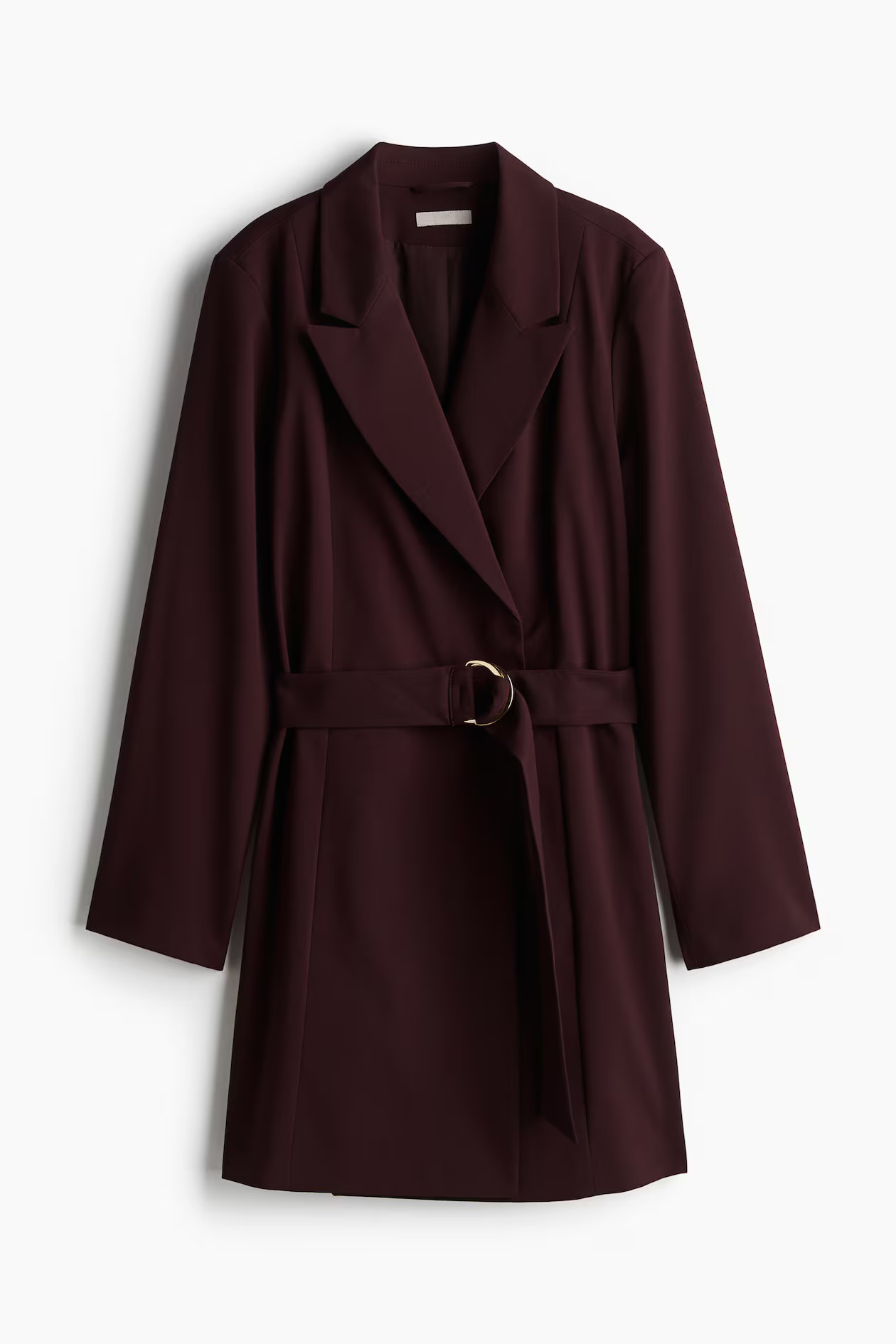 Belted blazer dress - V-Ausschnitt - Langarm - Weinrot - Ladies | H&M AT | H&M (DE, AT, CH, NL, FI)