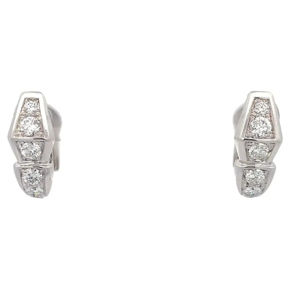 Bulgari Serpenti Viper Diamond Earrings 18K White Gold | 1stDibs