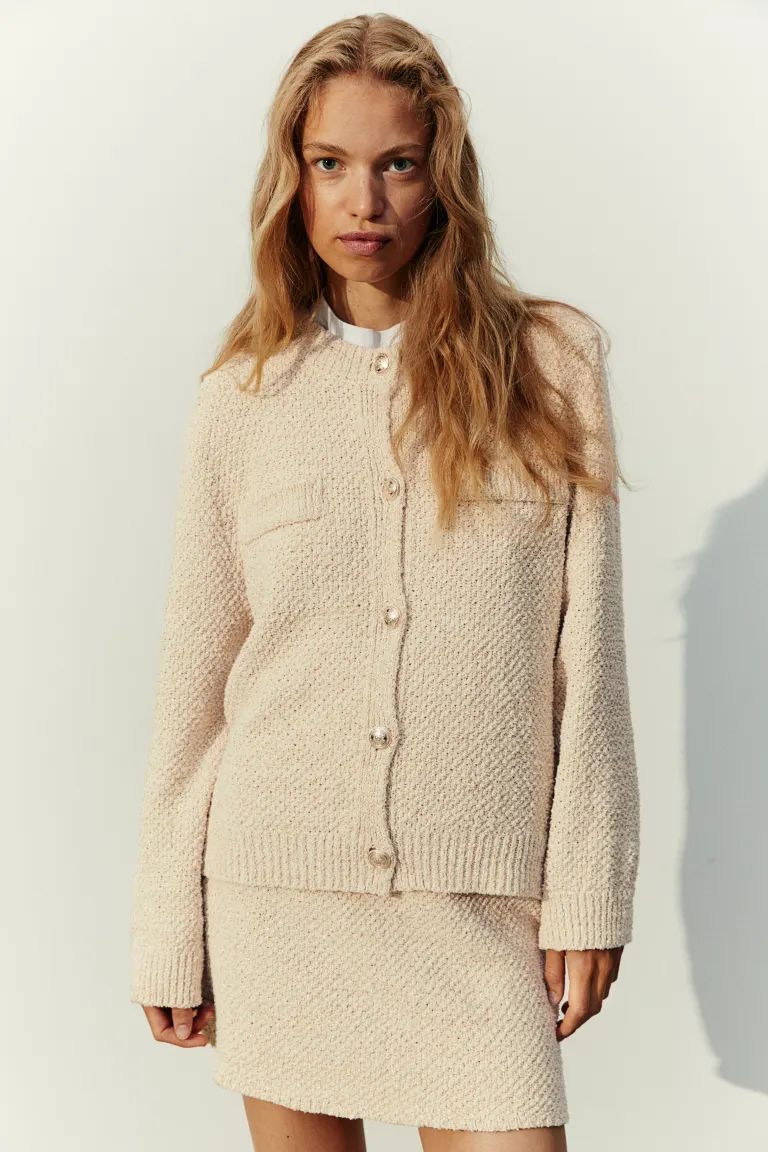 Glittery textured-knit cardigan | H&M (UK, MY, IN, SG, PH, TW, HK)