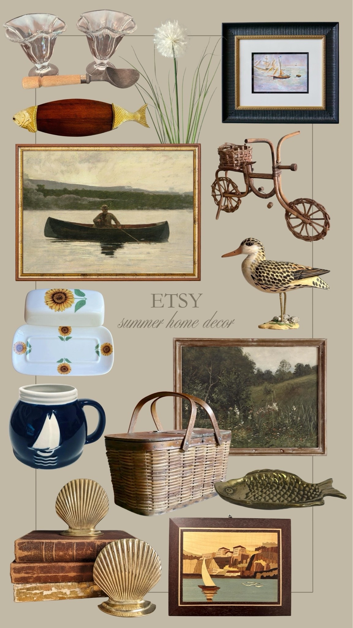 Etsy summer home decor 🌻 The prettiest vintage inspired finds for the summer season!
