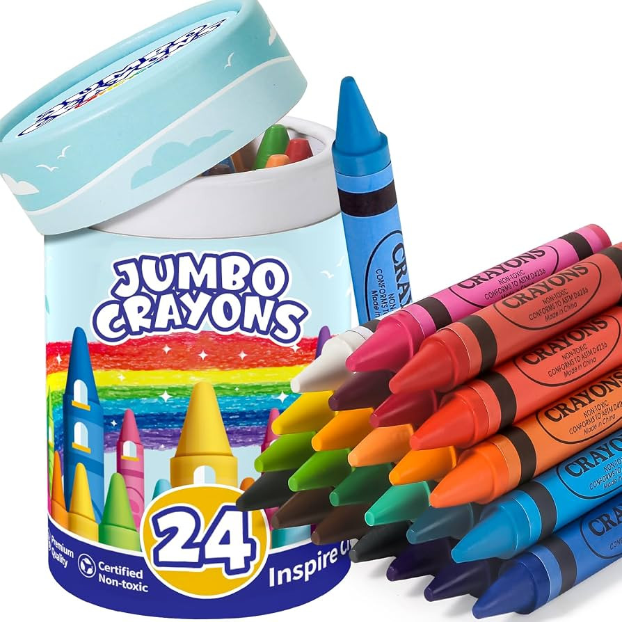 Officygnet 24 Colors Jumbo Crayons for Toddlers, Easy to Hold Large Crayons for Kids, Non-Toxic B... | Amazon (US)