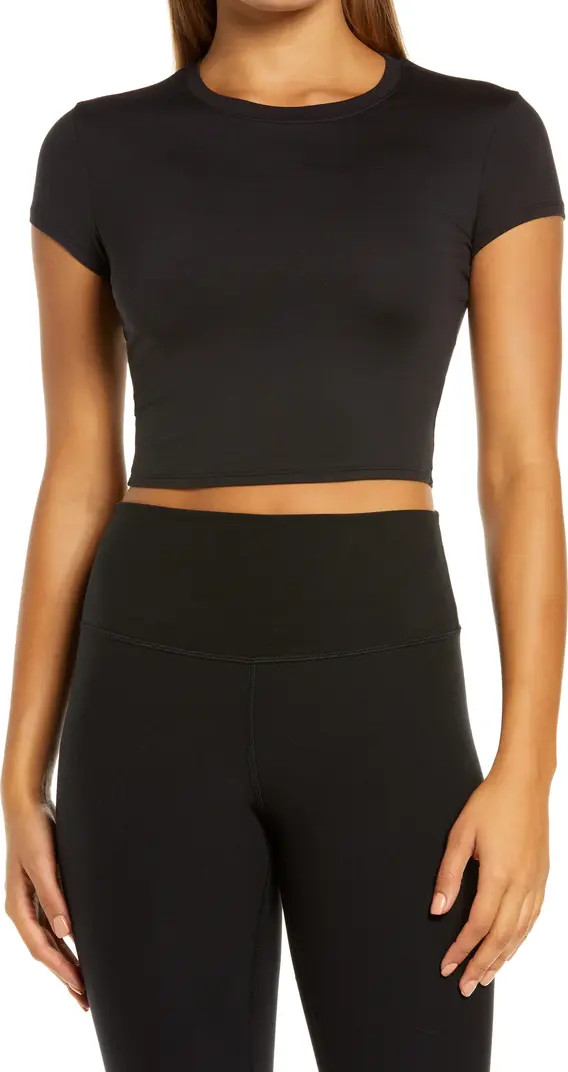Alo Adapt Alosoft Short Sleeve Crop Top | Nordstrom | Nordstrom