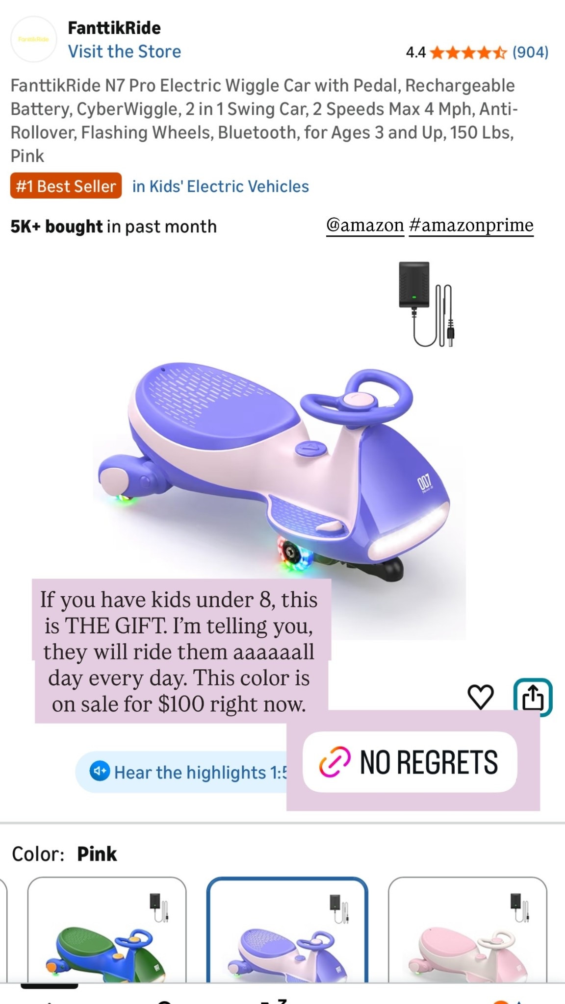 . . @amazon #amazonprime  If you have kids under 8, this is THE GIFT. I’m telling you, they will ride them aaaaaall day every day. This color is on sale for $100 right now.