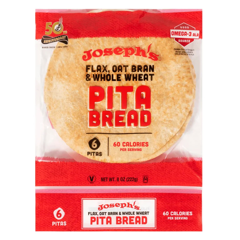 Joseph's Low Net Carb Flax Pita Bread 6 Count 8oz (Pack of 2) | Walmart (US)