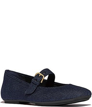 Fitflop Delicato Denim Mary Jane Flats - 9 | Dillard's
