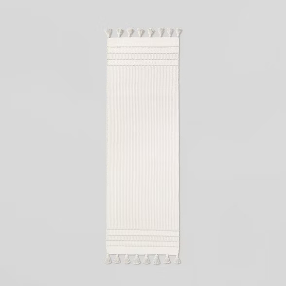 Texture Border Stripe Rug Cream/Silver Gray - Hearth & Hand™ with Magnolia | Target