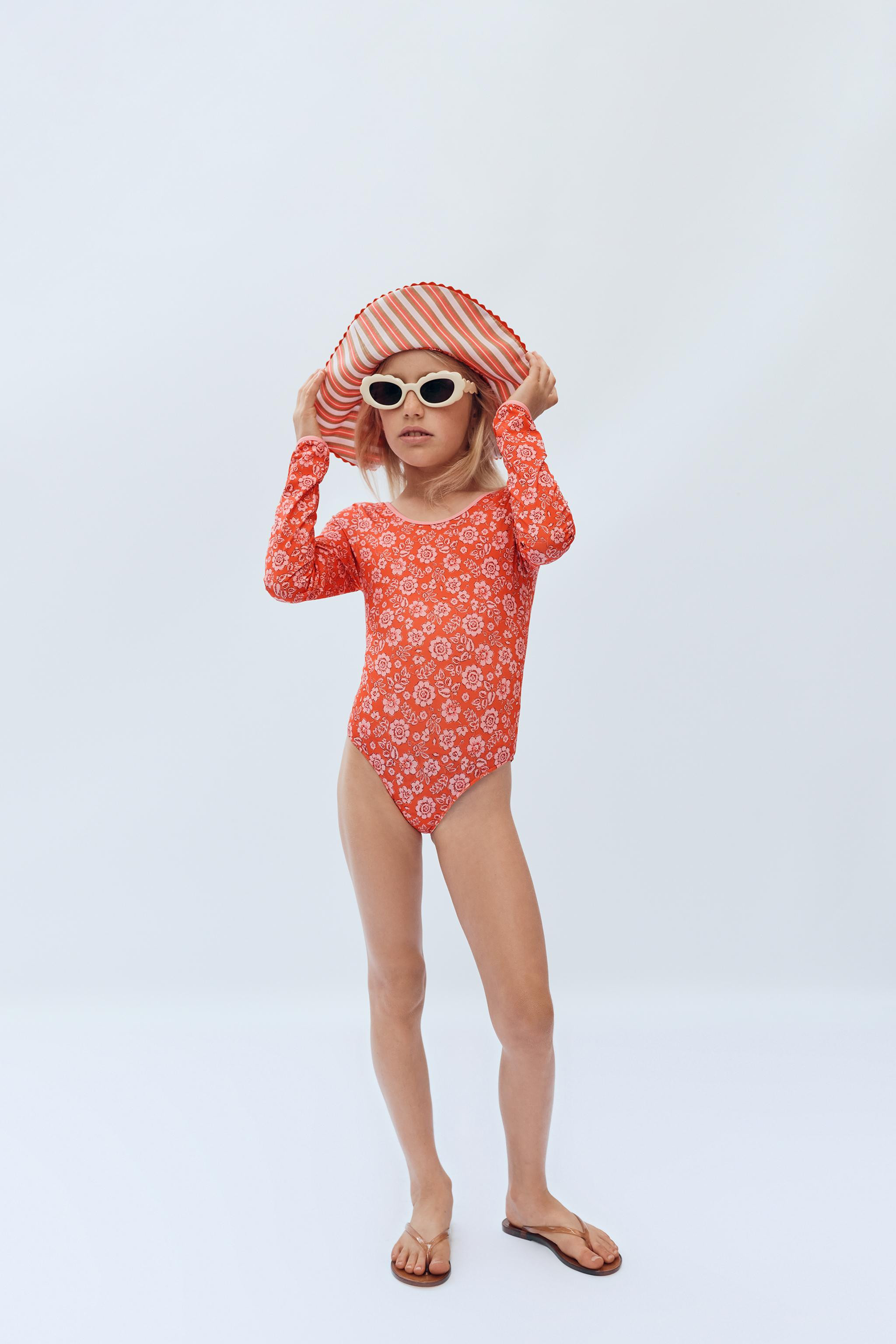 4-14 YEARS/ LONG SLEEVE FLORAL SWIMSUIT LIMITED EDITION | Zara US