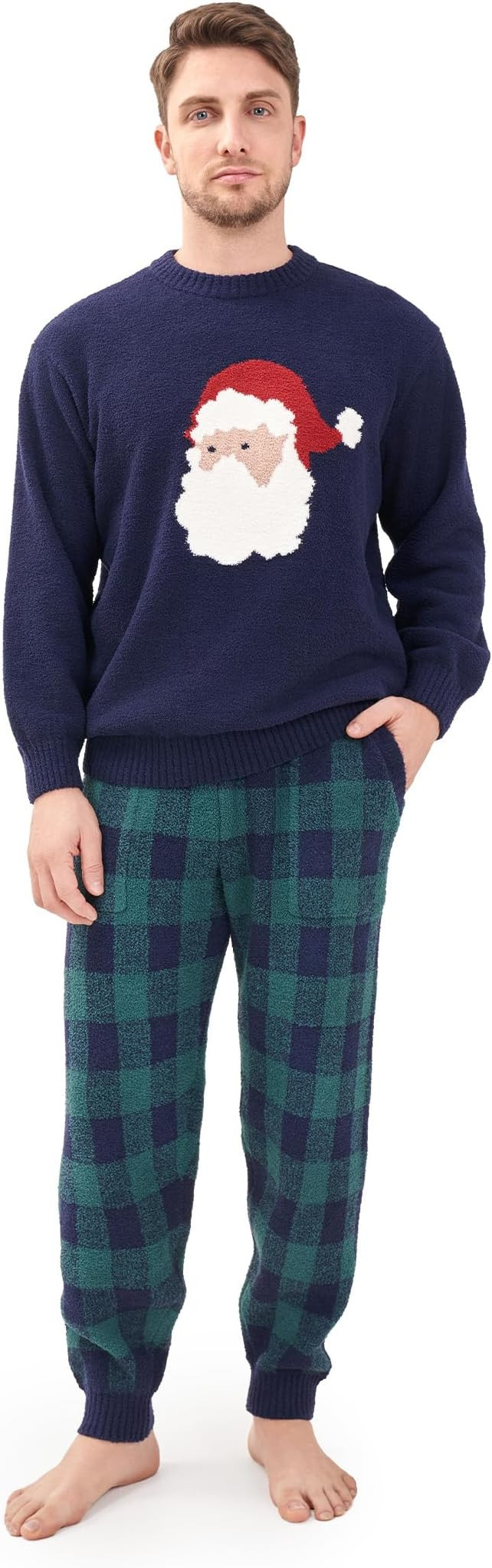 DAVID ARCHY Mens Pajamas Set Ultra-Soft Fleece Pajamas Warm Sleepwear Long Sleeve Lounge Set with... | Amazon (US)