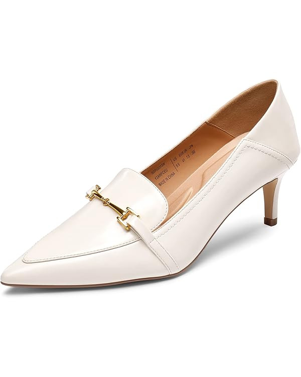 DREAM PAIRS Women's Pointed Toe Low Kitten Heels Loafers Pump Comfort Dress Work Wedding Shoes fo... | Amazon (US)