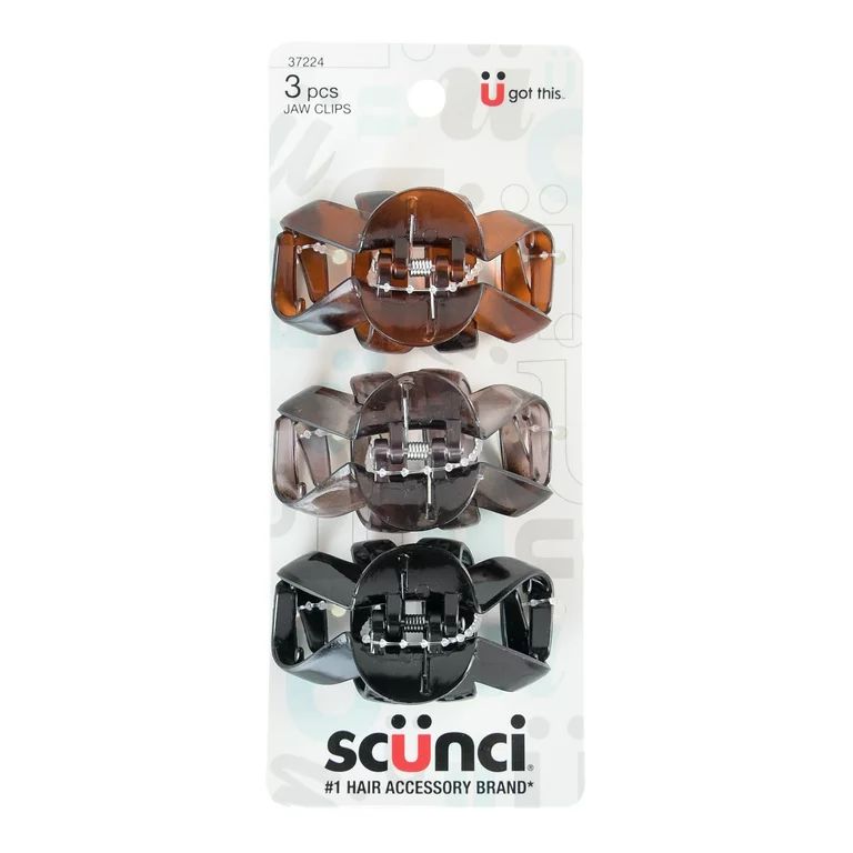 Scunci Octopus Claw Clip, Black, Tortoise Shell, and Smoke, 3 Ct | Walmart (US)