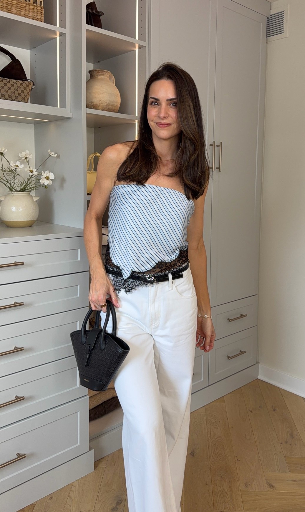 20% off Anthro this weekend!! Code TAYLORB20 (orders $100+)

Love this top for date night or a night out!

Top: sized down 1 (XS) true to size but if you have a small bust consider sizing down
White jeans: tts (26) size down if between since they have a relaxed fit
Belt: tts (S)

#LTKSaleAlert #LTKootd #LTKSeasonal