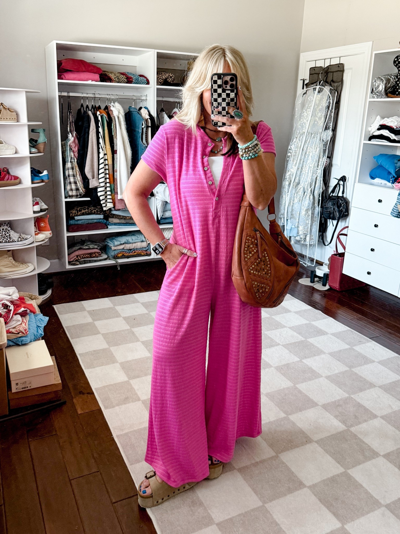 I love a jumpsuit and this one is from Mindy Mae’s Market last year. I found some very similar ones on Amazon. This style is so comfy!! 👏🏼💕
I’m in a size medium. 
My sandals are true to size  

#LTKFindsUnder50 #LTKOver40 #LTKStyleTip