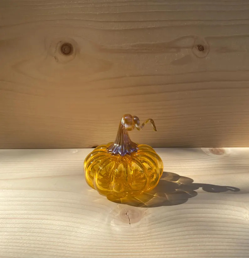 Tiny Orange and Gold Pumpkin - Etsy | Etsy (US)