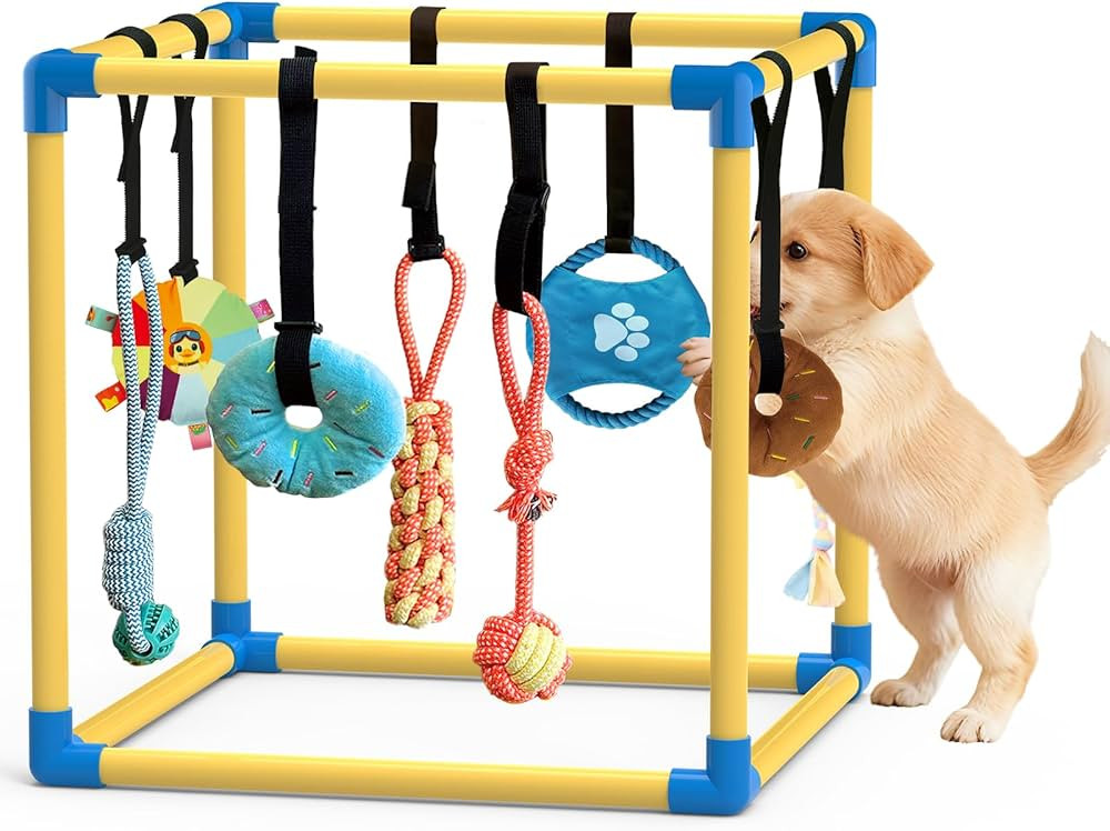 lehorra Puppy Play Gym with 8 Hanging Toys Indoor Play Gym Interactive Dog Toys for Boredom Enric... | Amazon (US)