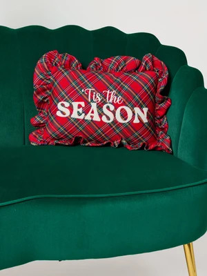 Shiraleah "Tis The Season" Plaid Pillow, Red | Shiraleah