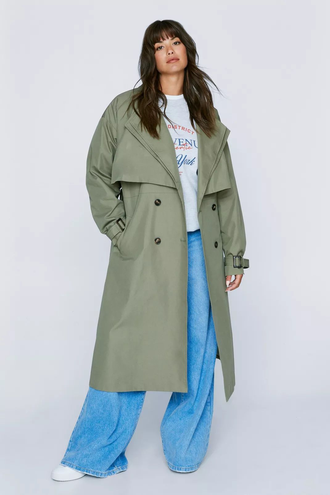 Plus Size Premium Double Layer Twill Trench Coat | Nasty Gal US