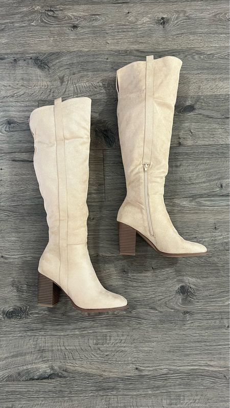 I went with my regular size(8) in these boots. 

•tall boots, otk boots, neutral boots, heel boots, fall boots, winter boots

#LTKSeasonal #LTKshoecrush