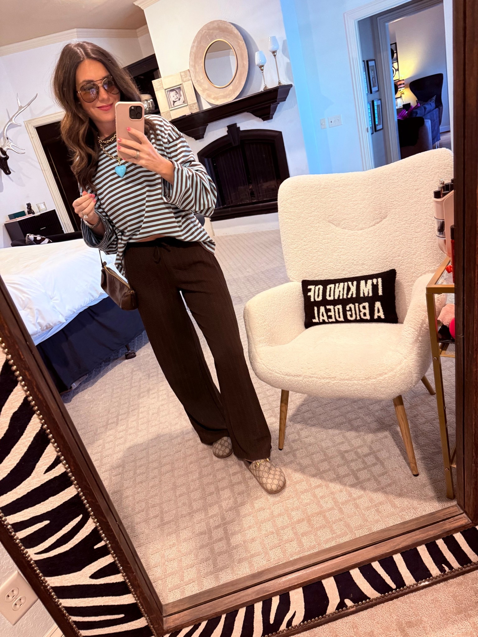 🩵🤎🩵🤎

Shirt: small
Pants: extra small

Gucci
Gucci slides
Brown pants
Comfy outfit
Brown bag
Prada sunglasses
Brown and blue 

#LTKootd #LTKOver40 #LTKPetite