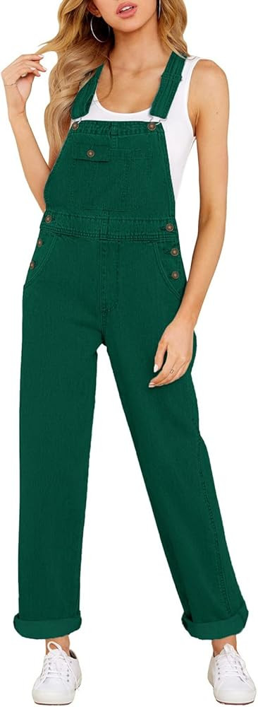 Vetinee Womens Overalls Denim Stretch Straight Leg Jeans Overall Regular Fit Bib Jean Jumpsuits C... | Amazon (US)