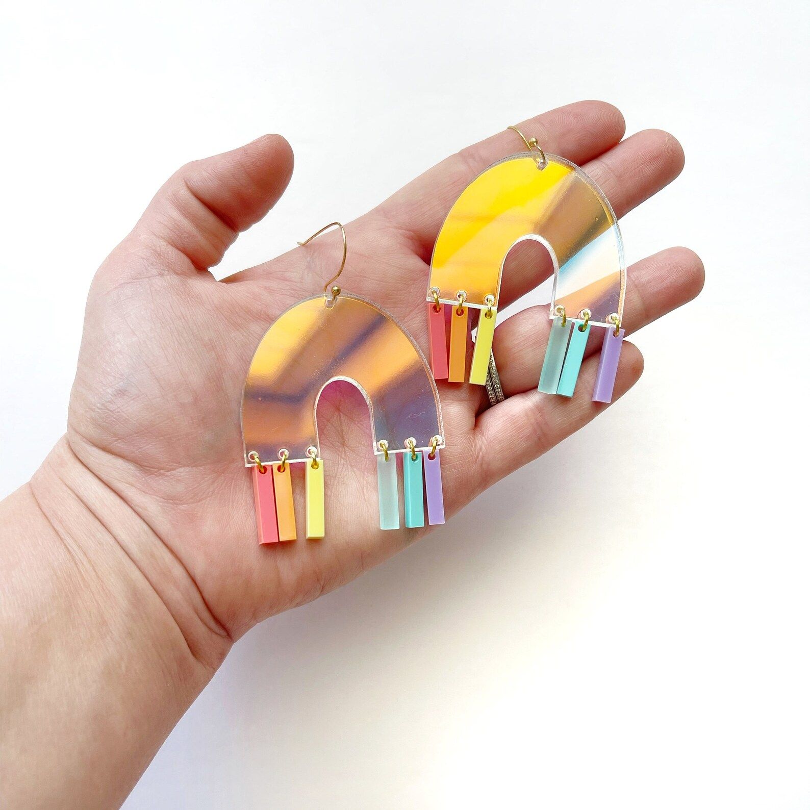 Holographic Rainbow earrings | Etsy (US)