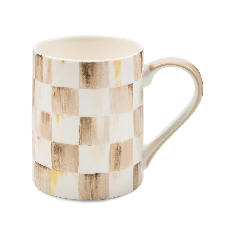 Mocha Check Porcelain Mug | MacKenzie-Childs