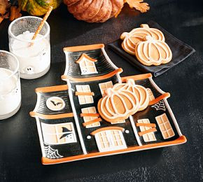 Haunted House Stoneware Serving Platter | Pottery Barn (US)