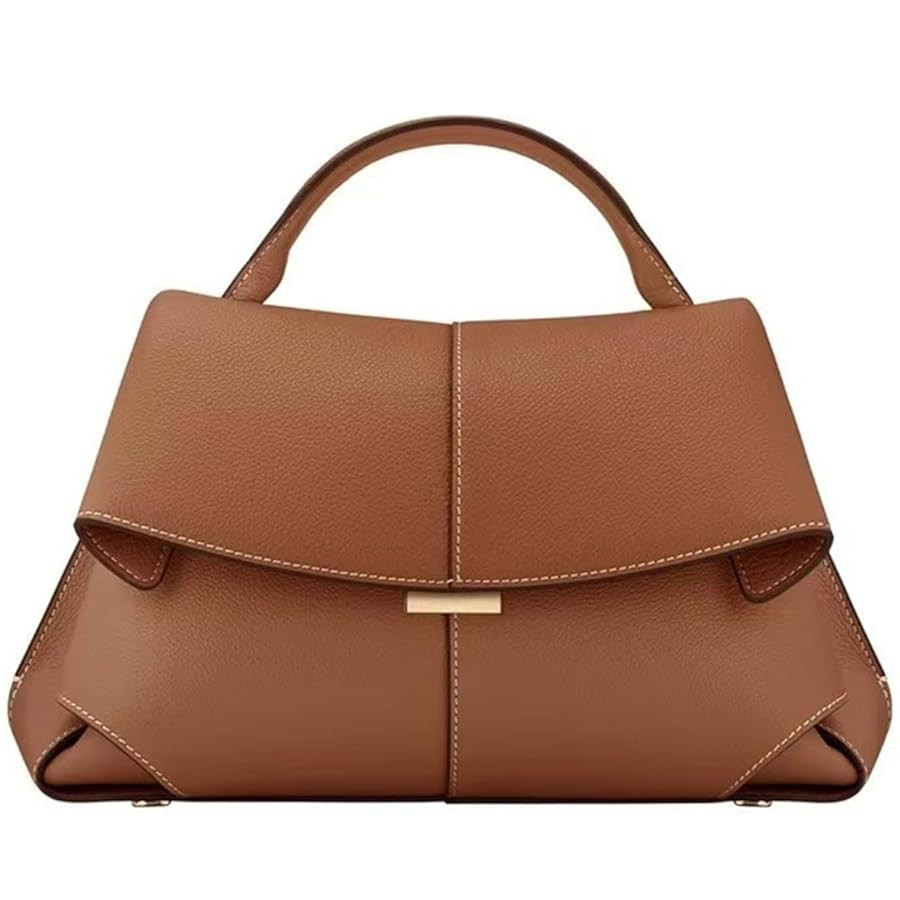 Women's Genuine Leather Handbag, Top Handle Satchel, Shoulder Crossbody Bag with Adjustable Strap | Amazon (US)