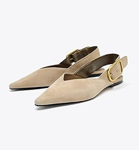 Slingback Flat Shoes for Women Pointed Closed Toe Flat Mule Sandals Casual Comfortable Office Dre... | Amazon (US)