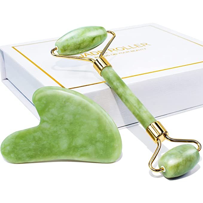 Amazon.com: BAIMEI Jade Roller & Gua Sha Set Face Roller and Gua Sha Facial Tools for Skin Care R... | Amazon (US)