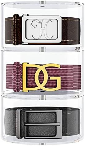 NIUBEE Belt Organizer, Acrylic 3 Layers Belt Case Storage Holder and Display for Accessories like... | Amazon (US)