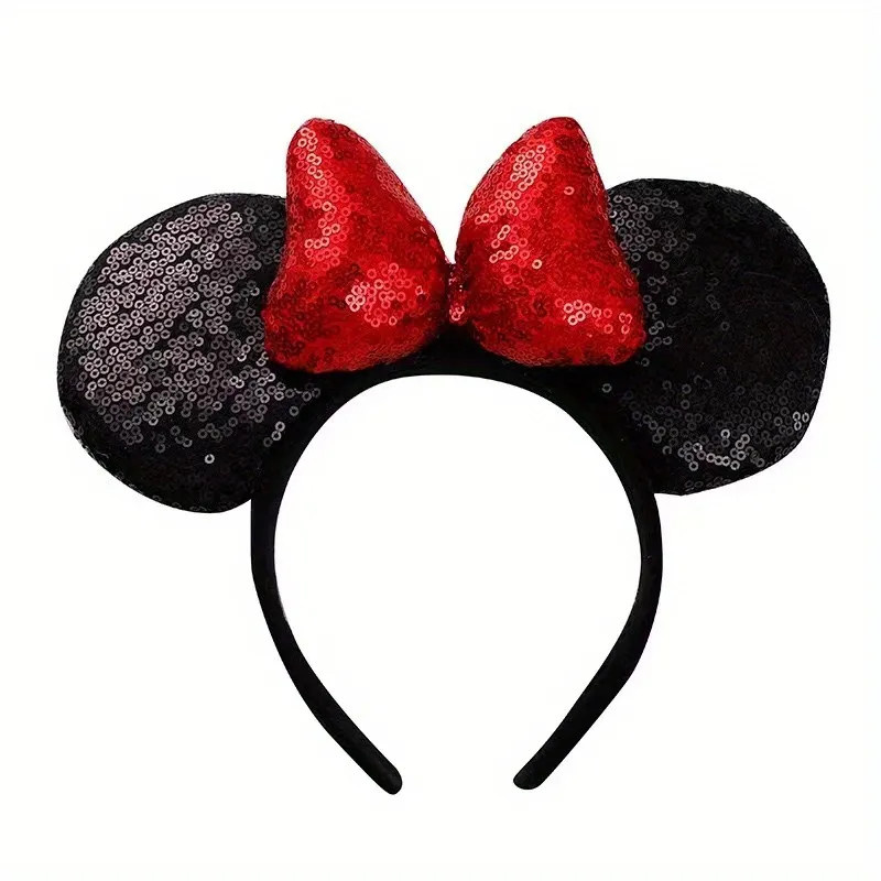 Girls Cute Cartoon Sequin Bow Mouse Ear Headband Decorative Hair Accessories For Holiday Party Perfo | Temu Affiliate Program