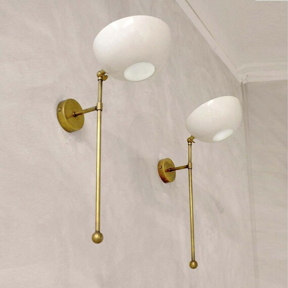 Handmade Brass Mid Century 1 Shade  Wall Sconce - Brass Wall Light | Etsy (US)