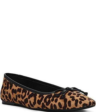 Steve Madden Malinda-L Leopard Print Haircalf Bow Ballet Flats - 7.5 | Dillard's