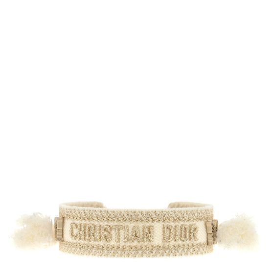 Christian Dior Woven Cotton Butterfly J'Adior Friendship Bracelet Gold | FASHIONPHILE (US)