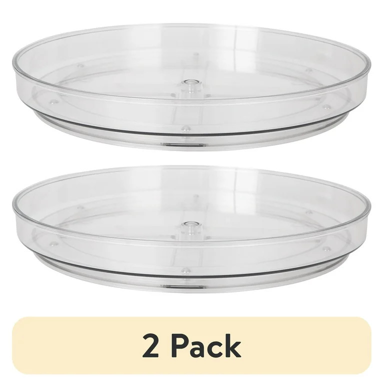 (2 pack) The Home Edit Low Wall Turntable, 10" Clear Plastic Modular Storage System Organizer | Walmart (US)