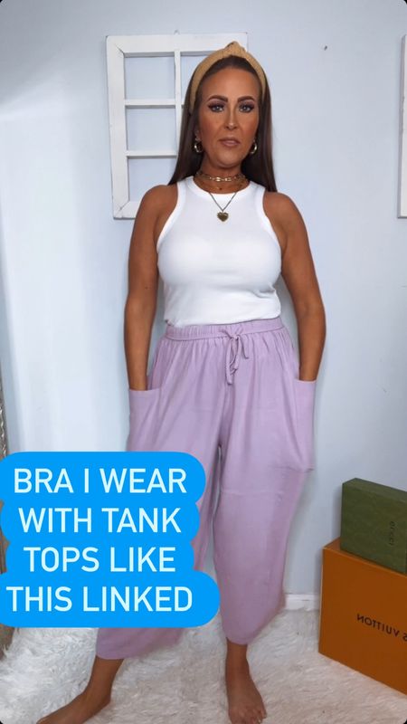 Sharing the bra I wear with this style of tank tops. 

Also linked the pants - I’m in a small. Top js a medium. 

Bra for tank top 

#LTKfindsunder100 #LTKstyletip