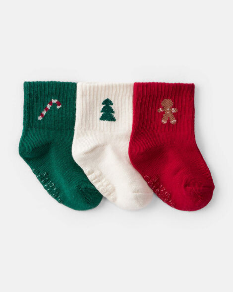 Baby 3-Pack Christmas Ankle Socks | Carter's Inc
