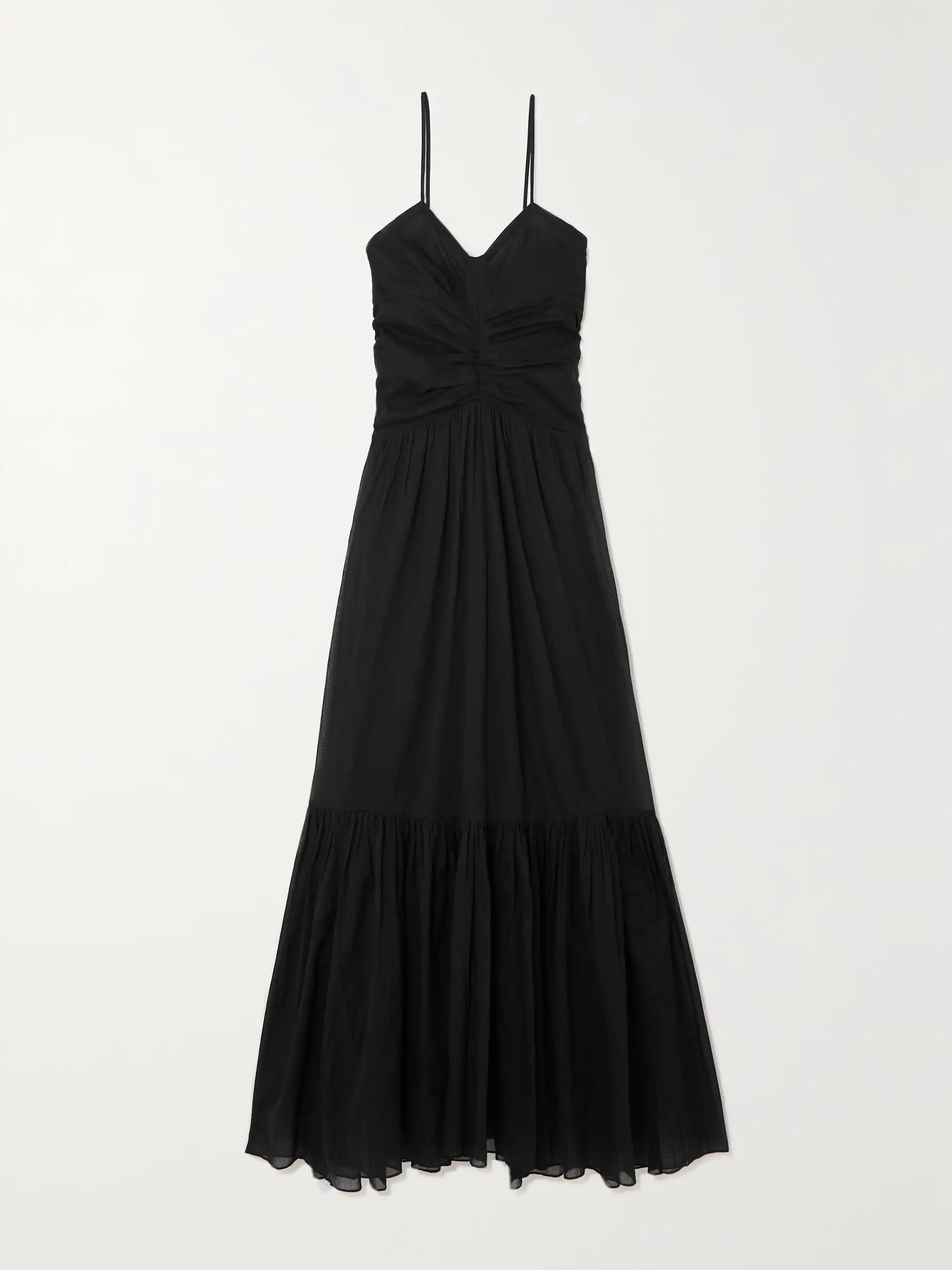 Giana ruched cotton-voile maxi dress | NET-A-PORTER (US)
