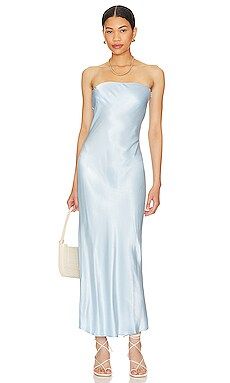 x REVOLVE Angel Strapless Midi Dress in Blue | Revolve Clothing (Global)