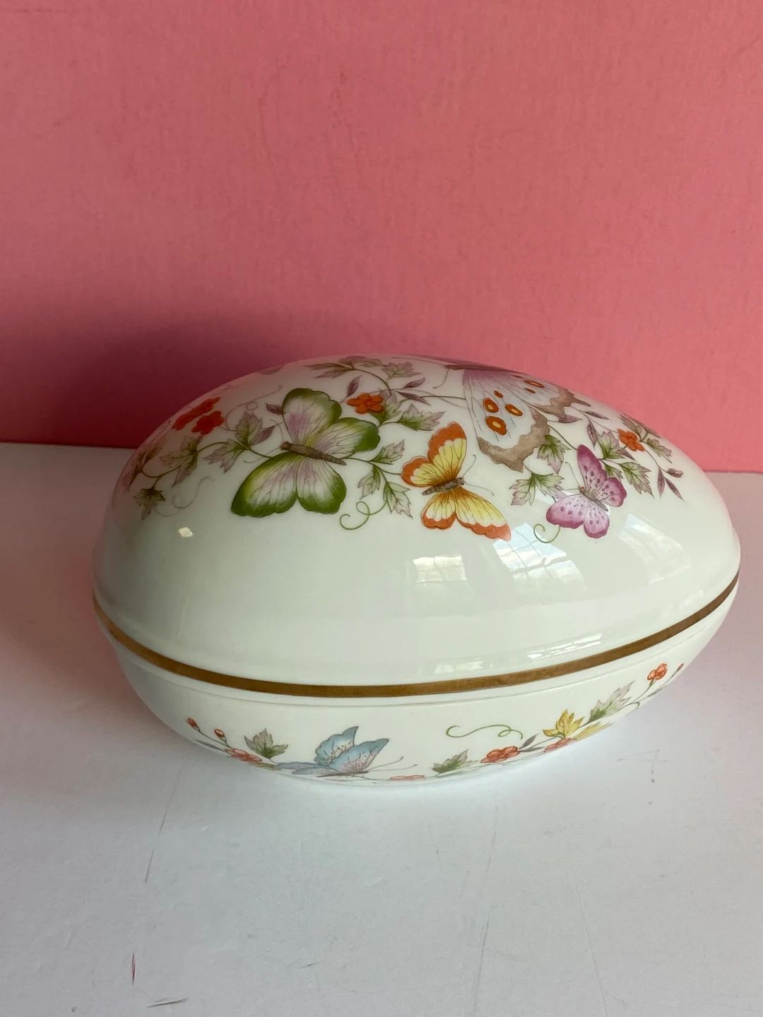 Vtg Porcelain Egg Trinket Box, Avon Floral and Butterfly Decorated Egg, Ceramic Easter Egg, Butte... | Etsy (US)