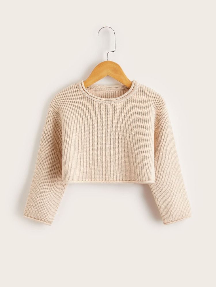 Toddler Girls Ribbed Knit Crop Sweater | SHEIN